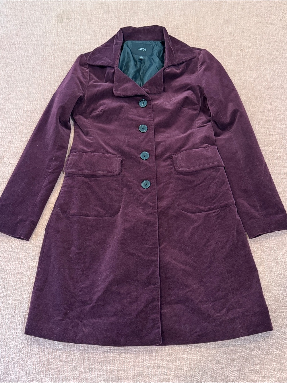 Cord wm’s midi Trench Coat in Deep Plum / burgundy lined & has pockets